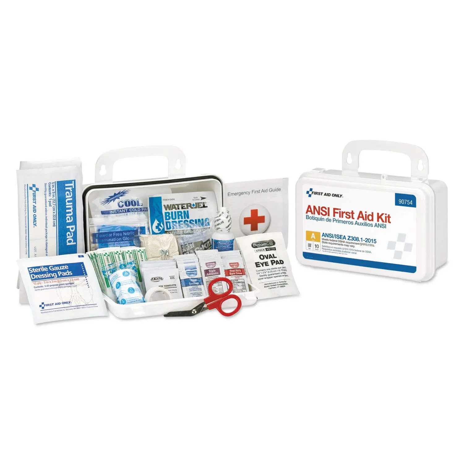 FIRST AID ONLY ANSI A First Aid Kit - Durable Plastic Case