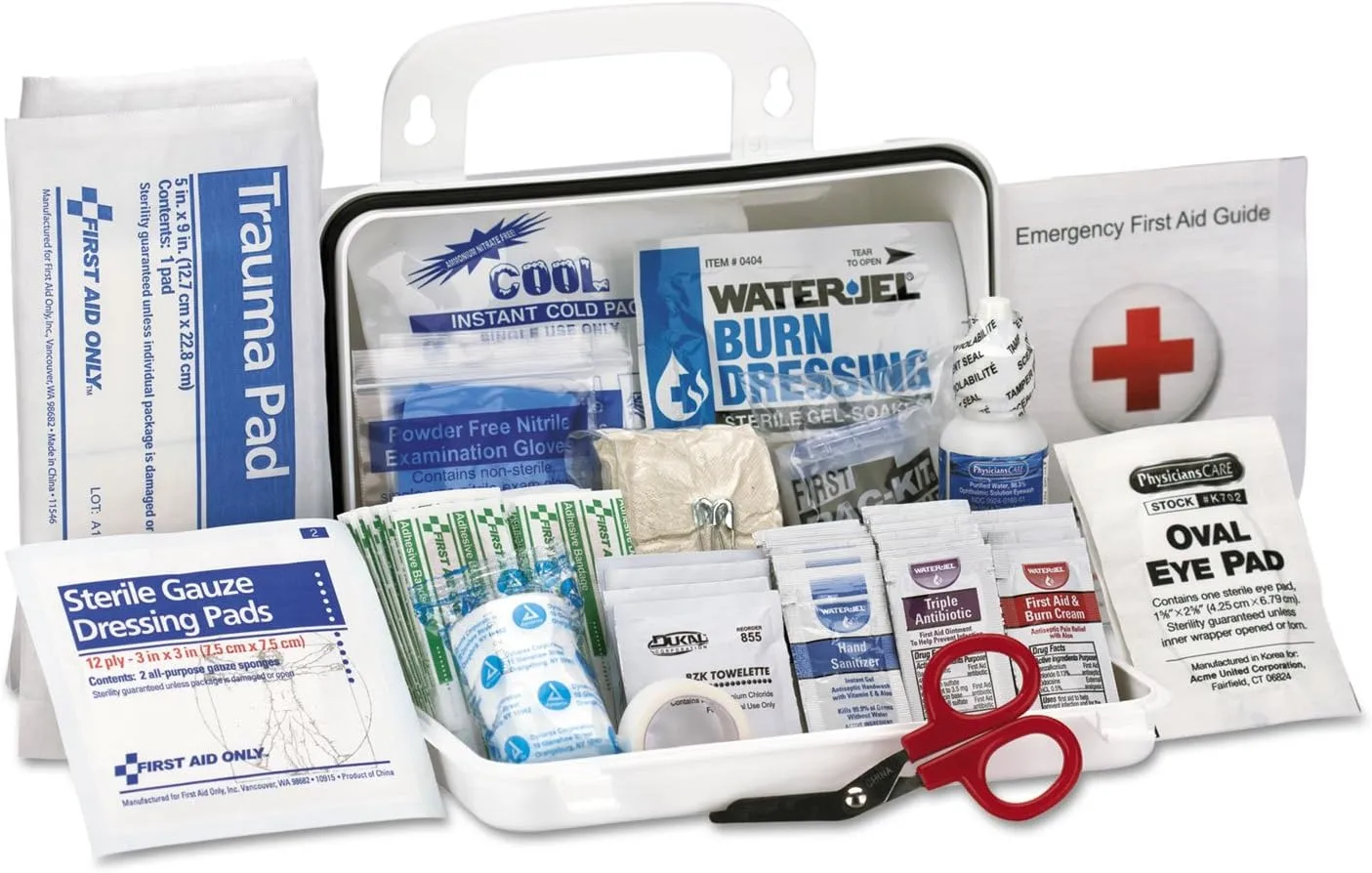 FIRST AID ONLY ANSI A First Aid Kit - Durable Plastic Case