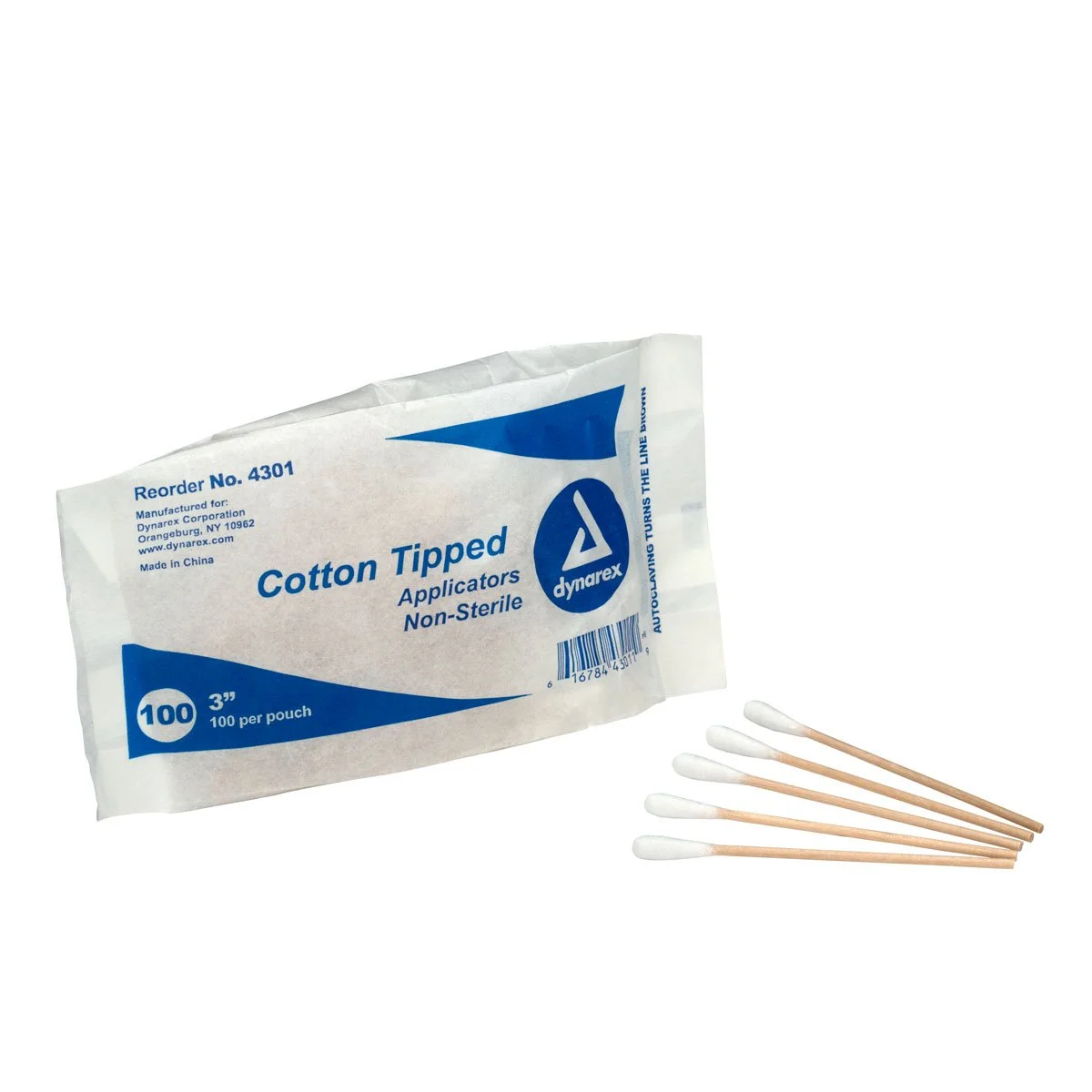 First Aid Only 25-400 Cotton Tipped Applicator with 3 Wooden Shaft (Bag of 100)