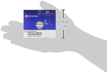 First Aid Only SmartCompliance Refill CPR Face Shield & Nitrile Gloves, 1 Shield & 1 Pair of Gloves per Box 3.188" x 2" x 1.875"