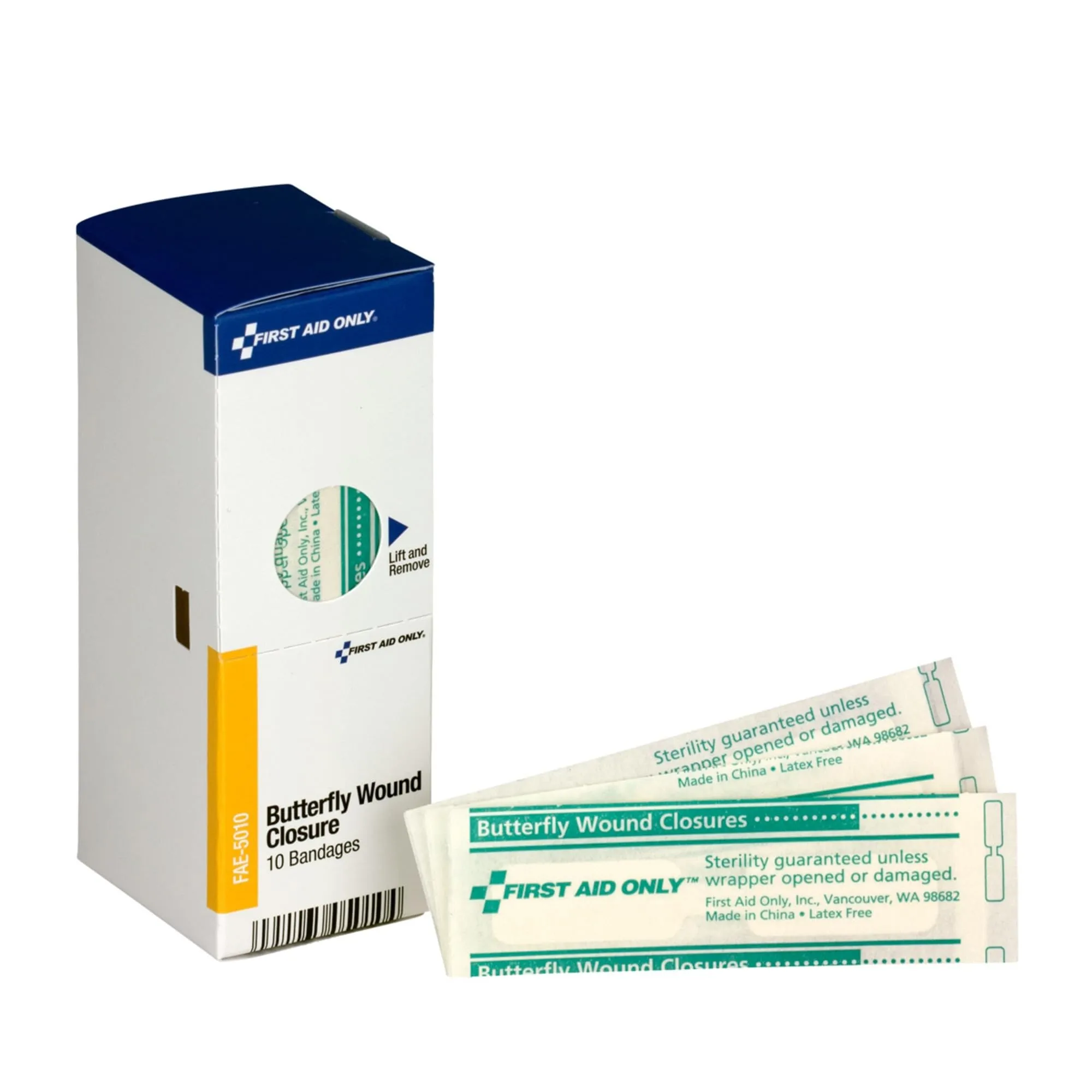 First Aid Only FAE-5010 Refill Butterfly Wound Closures, 10/Box