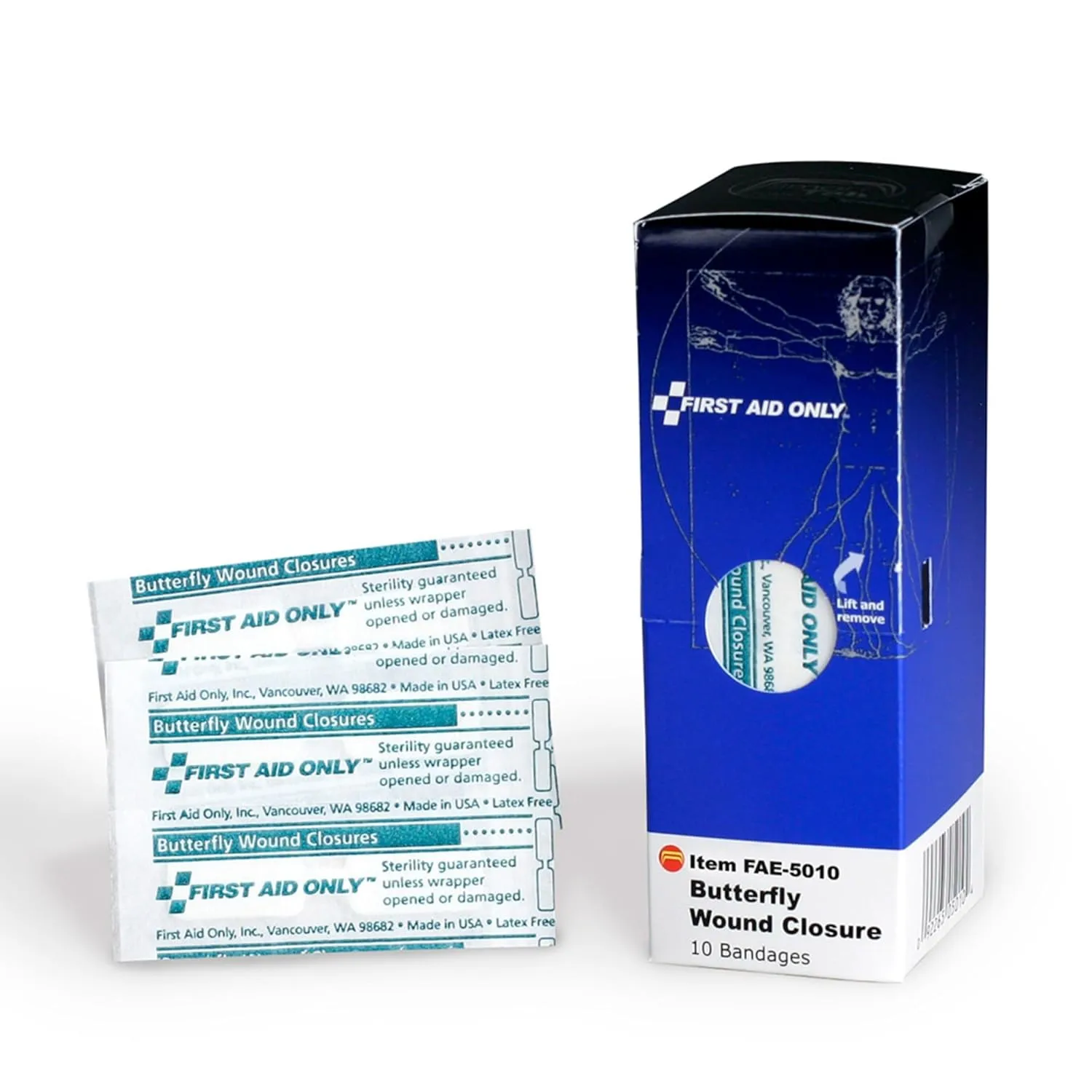 First Aid Only FAE-5010 Refill Butterfly Wound Closures, 10/Box