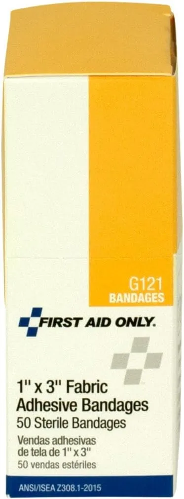 First Aid Only G121: 1"X3" Fabric Bandages, 50/Box