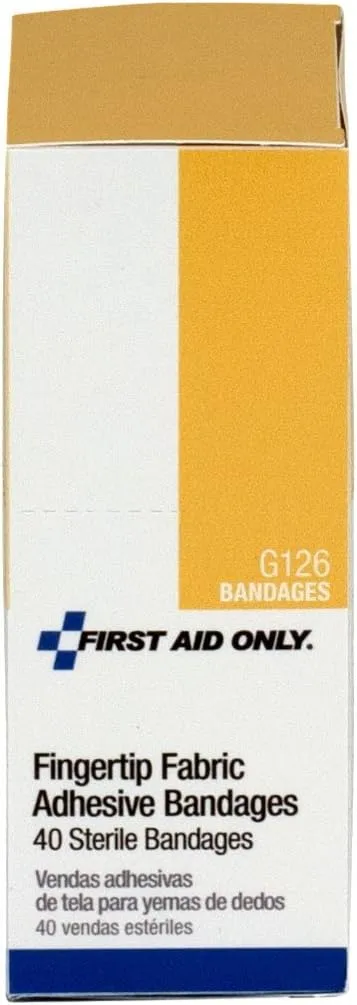 First Aid Only - G126 Fingertip Fabric Bandage, 40 Count 1-1/2 Inch X 3 in