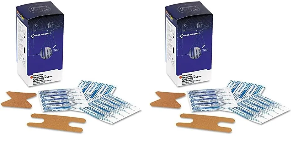 First Aid Only Knuckle & Fingertip Fabric Bandages, Sterilized - 10 Count (5 Knuckle, 5 Fingertip)