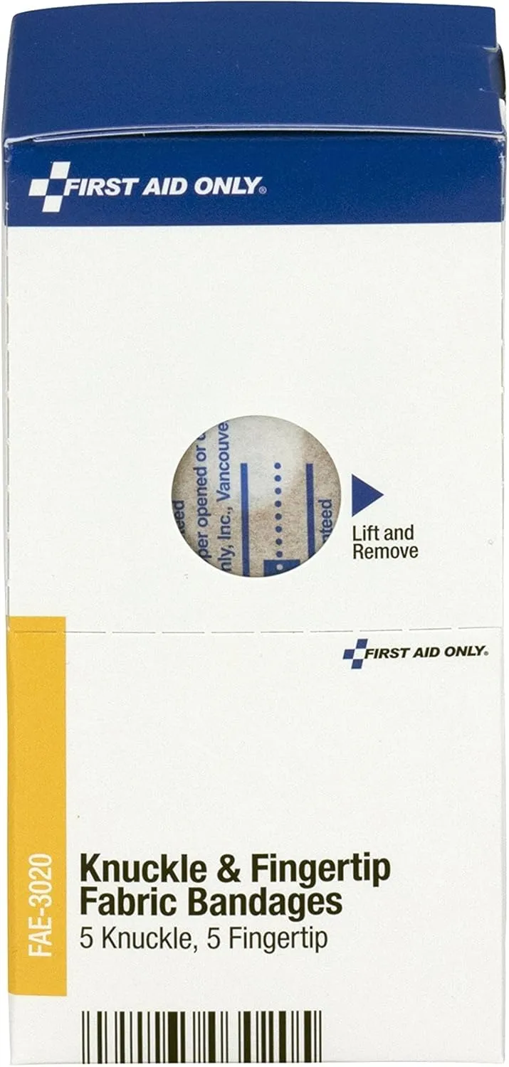 First Aid Only Knuckle & Fingertip Fabric Bandages, Sterilized - 10 Count (5 Knuckle, 5 Fingertip)
