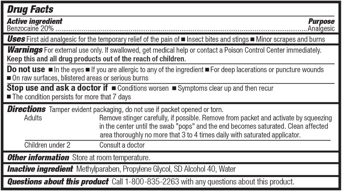 First Aid Only 19-001 Sting Relief Swabs, 10 Count (Pack of 1)