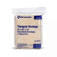 First Aid Only 4-002B Triangular Bandage with 2 Fastening Hooks, 56 Length x 40 Width