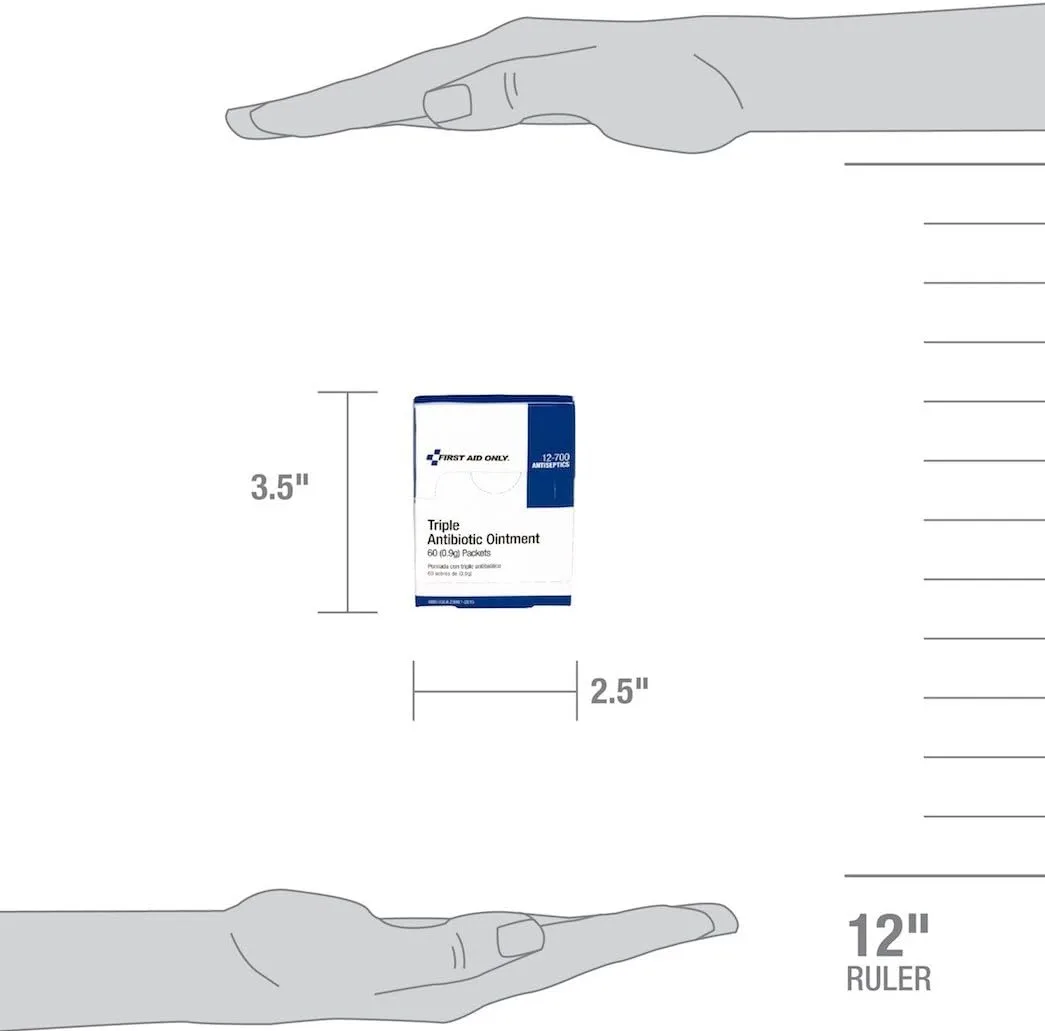 First Aid Only 12-700 Triple Antibiotic Ointment Packets, 60 Count