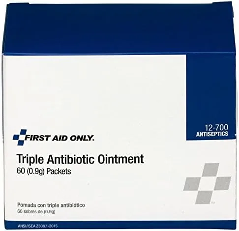 First Aid Only 12-700 Triple Antibiotic Ointment Packets, 60 Count