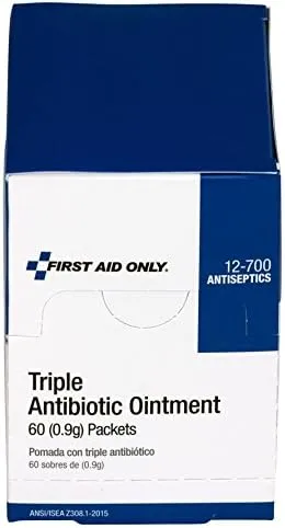 First Aid Only 12-700 Triple Antibiotic Ointment Packets, 60 Count