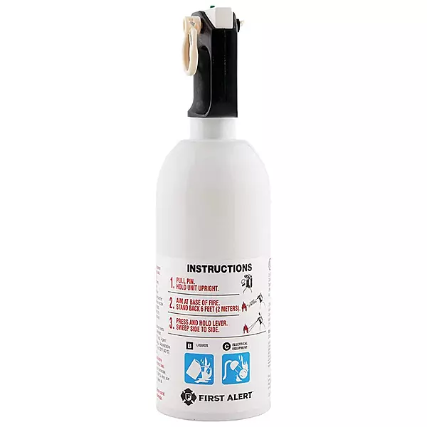 FIRST ALERT KITCHEN5 Fire Extinguisher, KFE2S5, UL RATED 5-B:C, White, 1-Pack SINGLE PACK