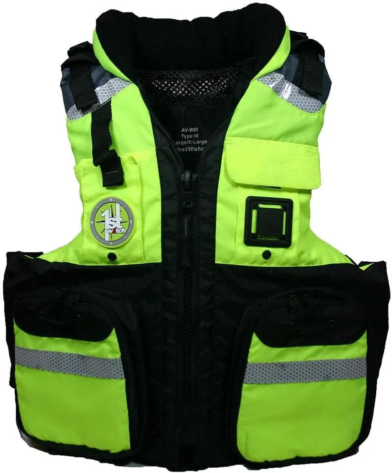 First Watch AV-800 Four Pocket Flotation Vest - Black - XXL to 3XL