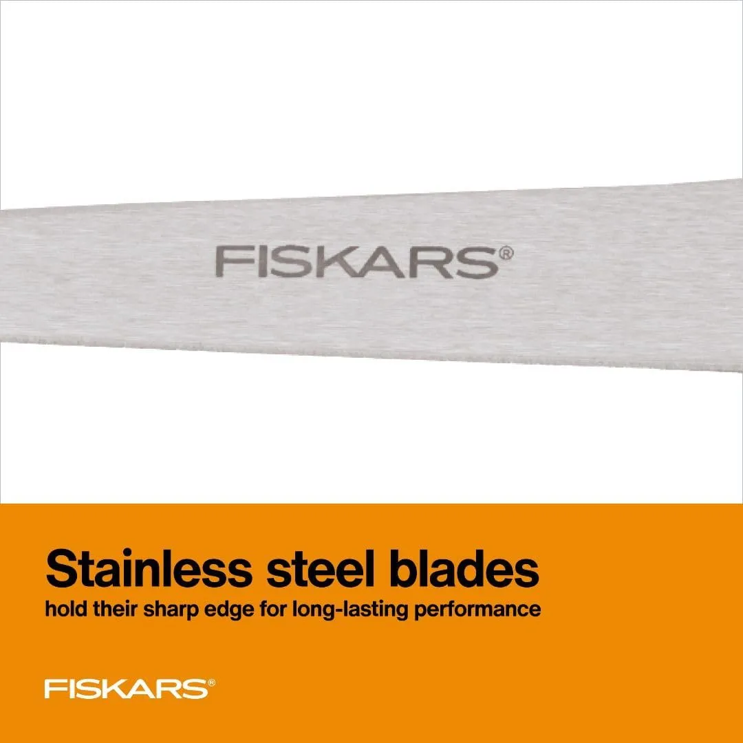 Fiskars All Purpose Scissors, 8in SoftGrip, Stainless Steel, Gray