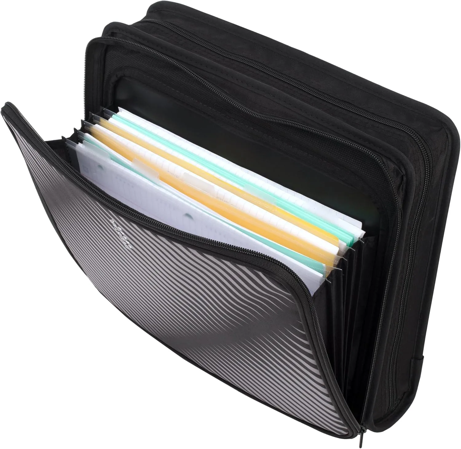 Five Star Zipper Binder, 2 Inch 3-Ring, 5-Tab Expanding File, Black