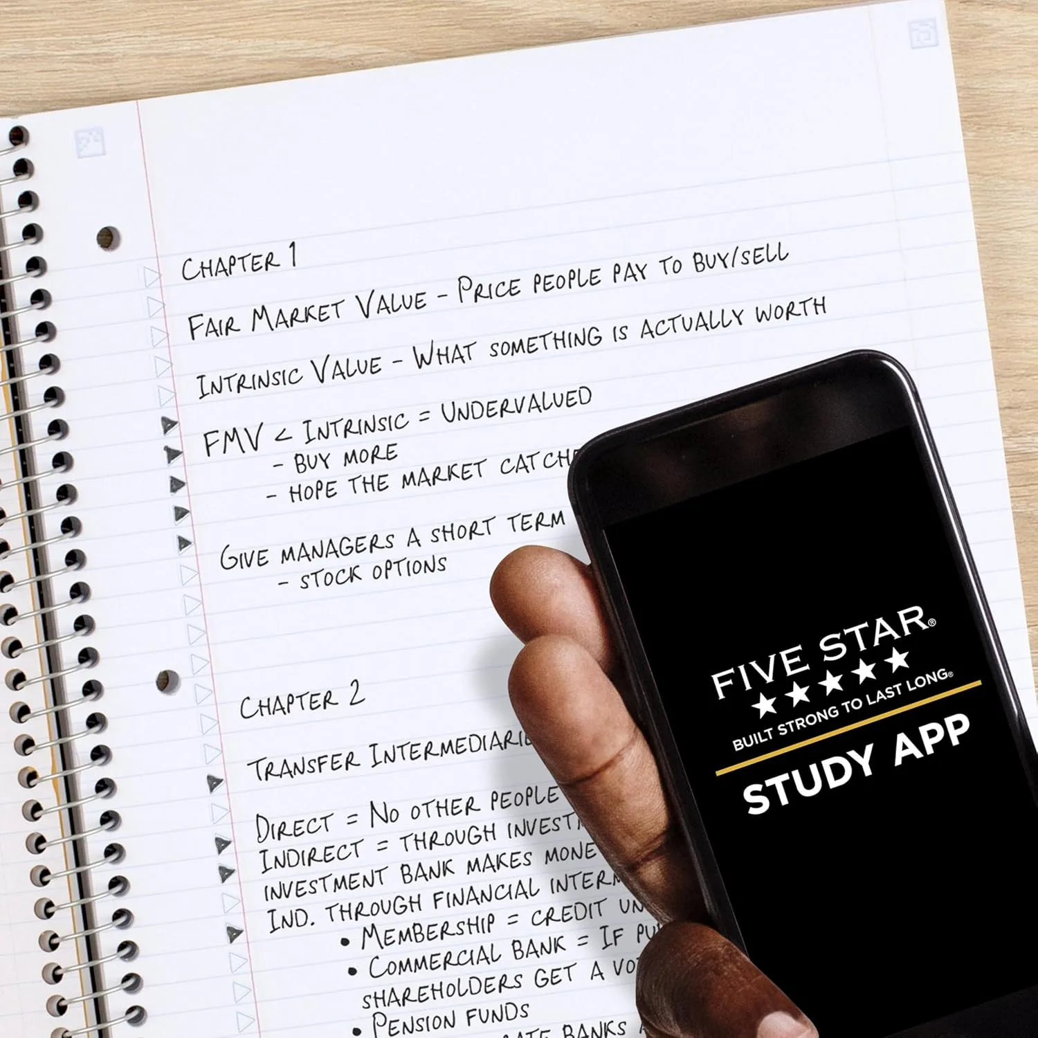 FIVE STAR 1-Subject Spiral Notebook with Study App, College Ruled, 100 Sheets (8.5 x 11)