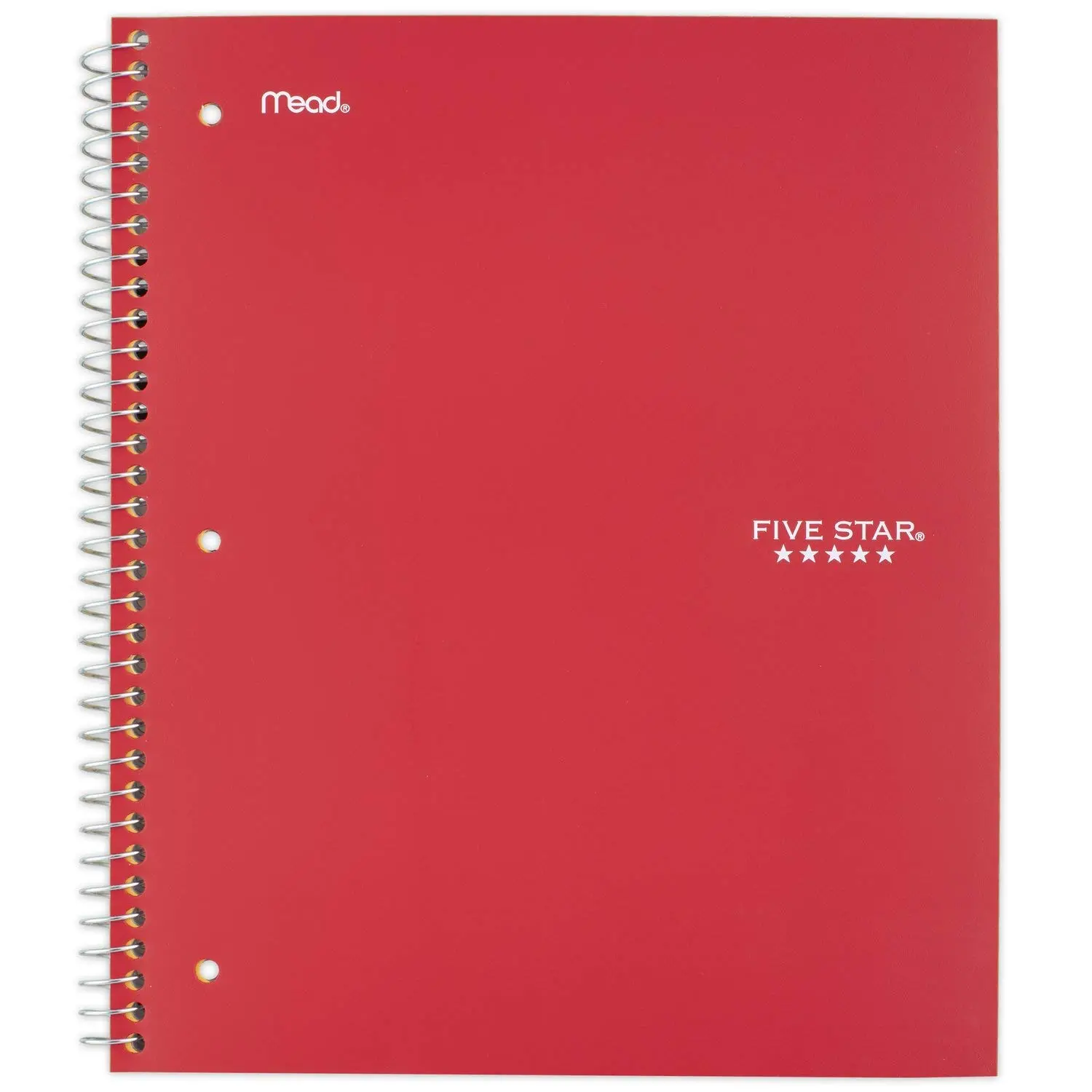 Five Star Spiral Notebook, 1 Subject, Graph Ruled Paper, 100 Sheets, 11" x 8-1/2" Sheet Size, Assorted Colors