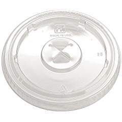 Fabri-Kal Clear Flat Drink Cup Lid X-Slot For KC12S KC16T KC16S KC20 KC24 10 / 100 cs