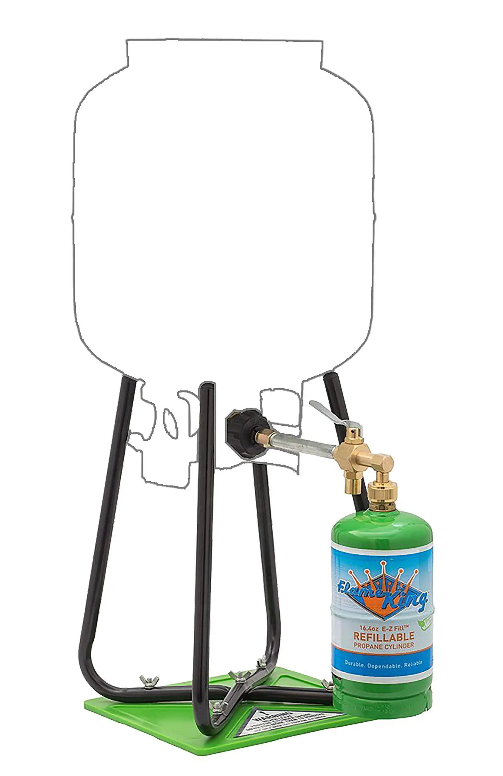 Flame King Refillable 1LB Propane Cylinder Tank with Refill Kit & CGA600