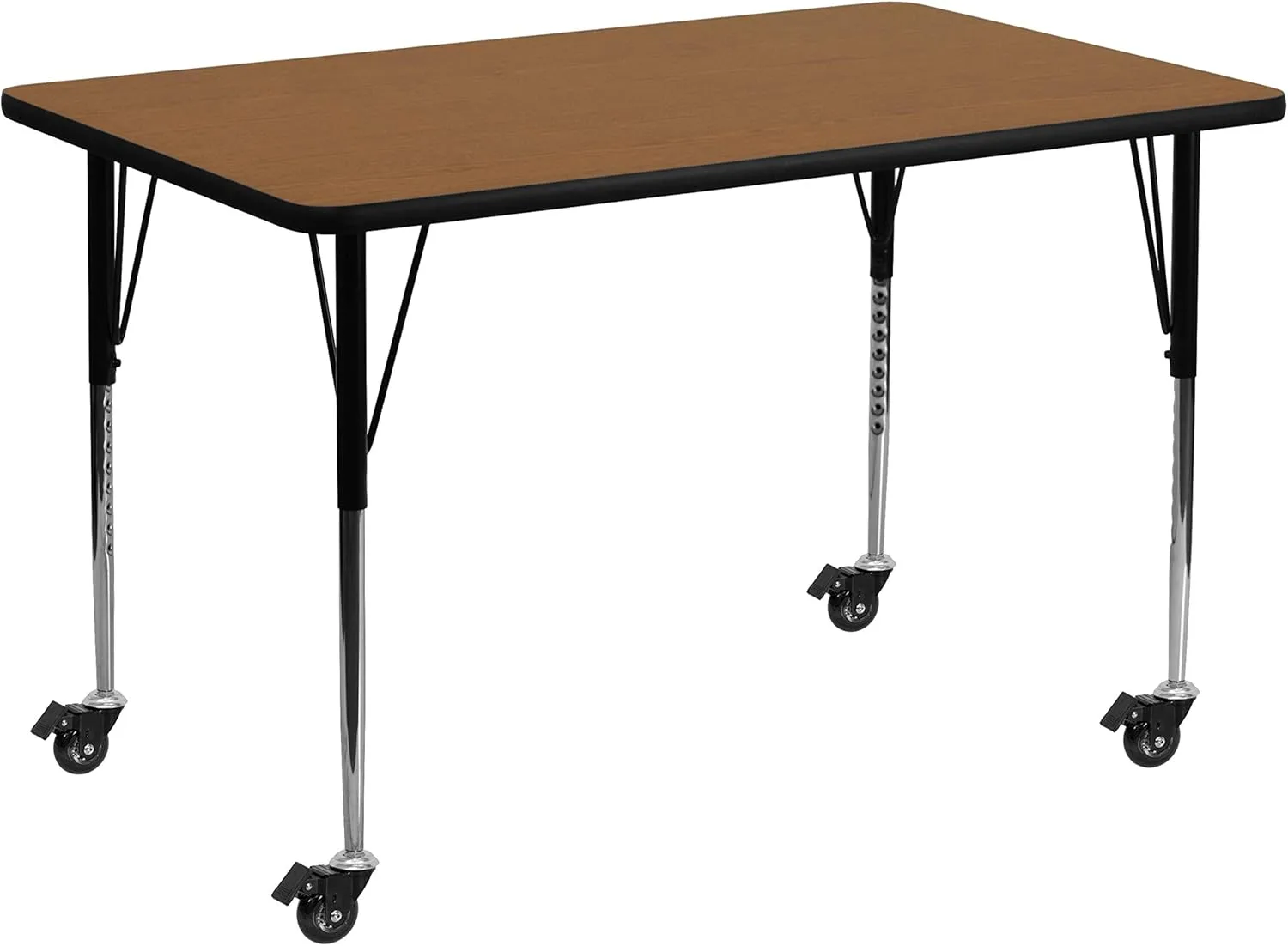 Flash Furniture Mobile Rectangular Activity Table 24 x 48 Thermal Fused Laminate