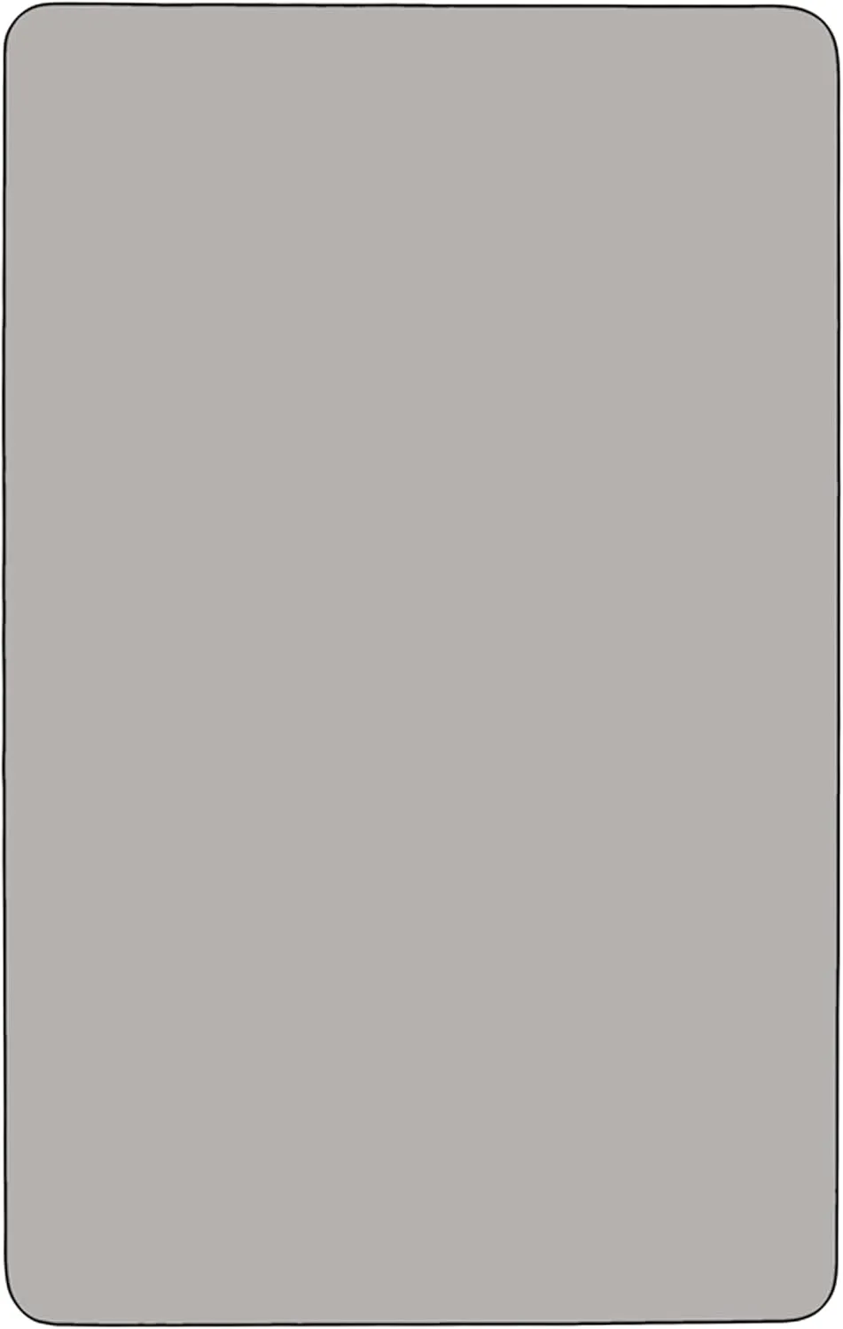 Flash Furniture Wren 24''W x 48''L Rectangular Grey HP Laminate Activity Table - Height Adjustable Short Legs