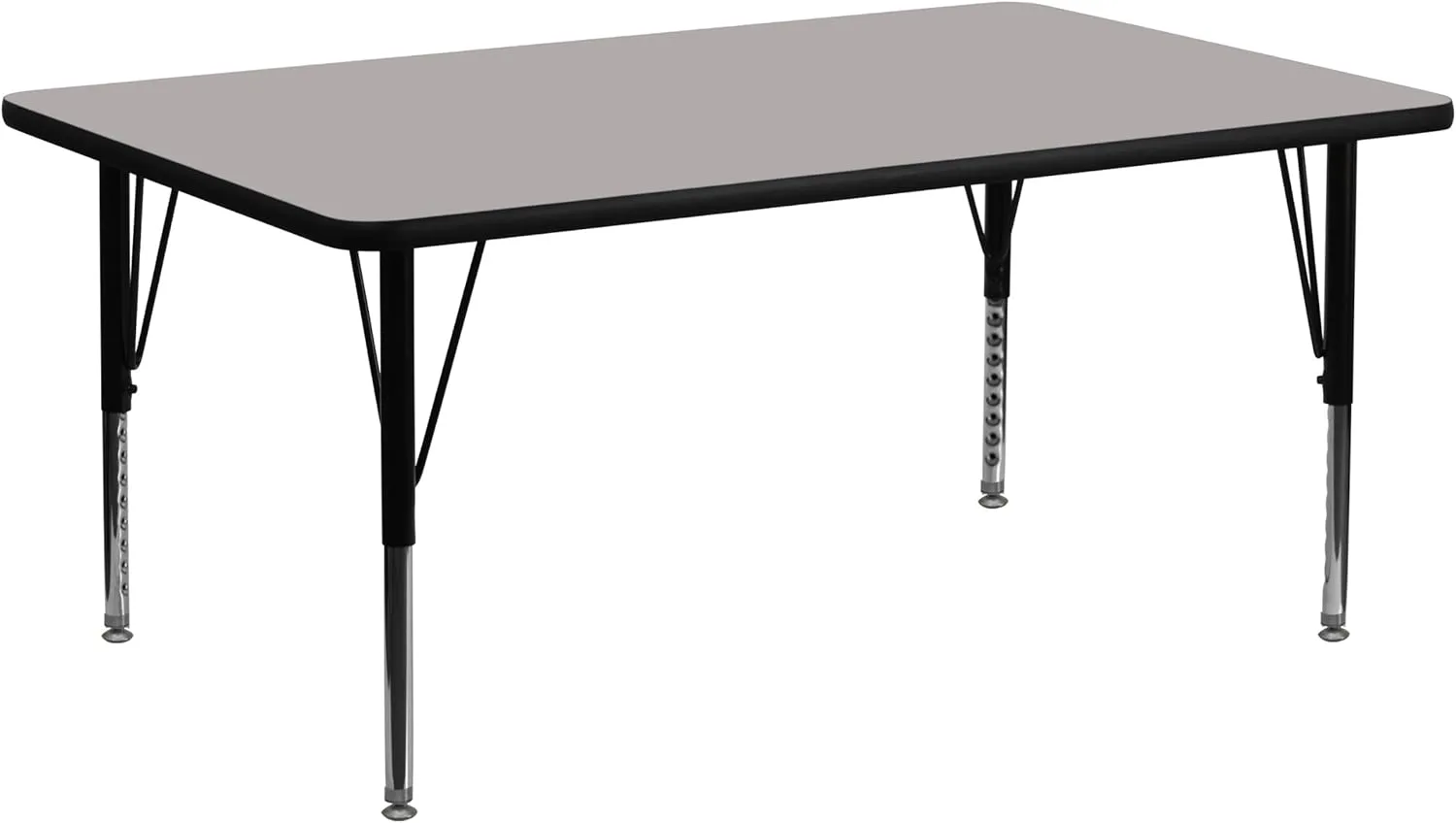 Flash Furniture Rectangular HP Laminate Activity Table, 24 x 60 in, Adjustable 16.25-25.25 in, Gray