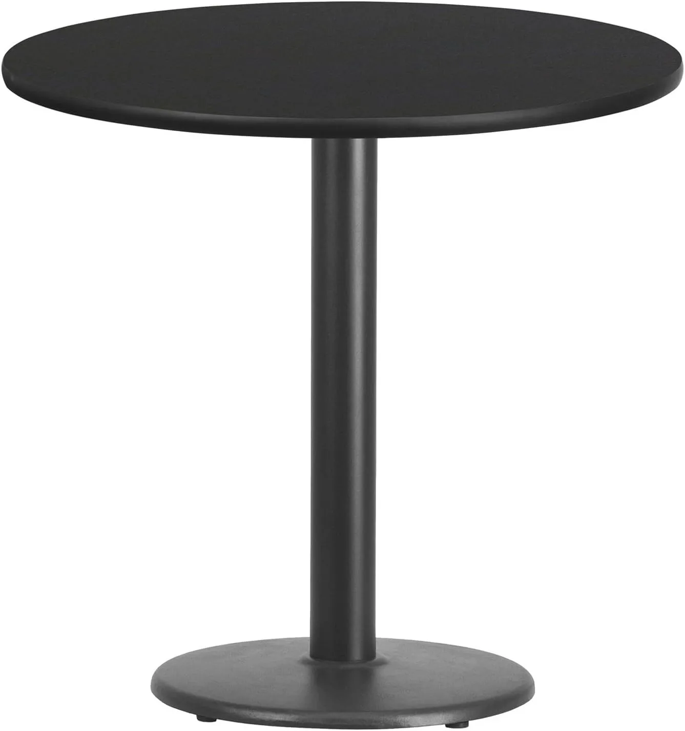 Flash Furniture 30'' Round Black Laminate Table Top with 18'' Round Table Height Base