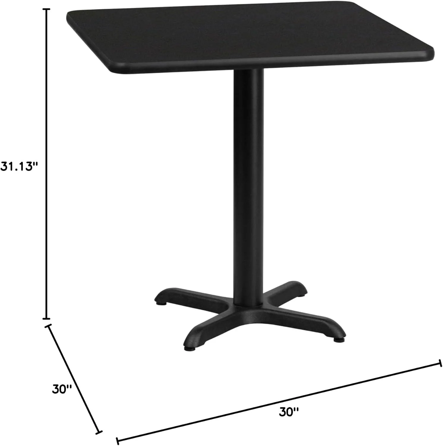 Flash Furniture Square Hospitality Table With X-Style Base, 31-3/16inH x 30inW x 30inD