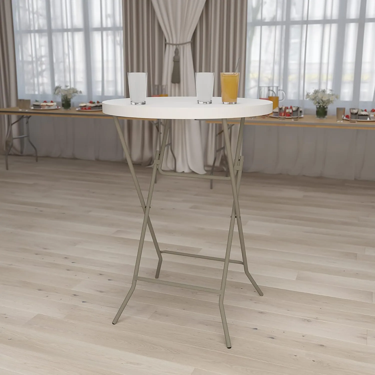 Flash Furniture Kathryn 2.63' Round Folding Bar Height Table for Parties and Commercial Events