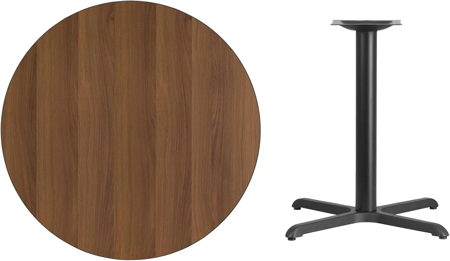 Flash Furniture Graniss 36'' Round Mahogany Laminate Table Top with 30'' x 30'' Table Height Base