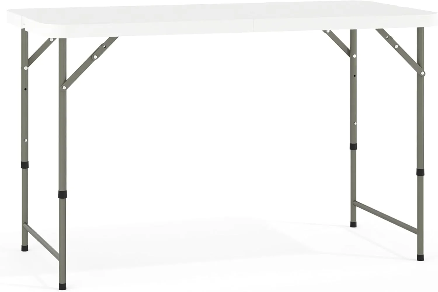 Flash Furniture 4' Rectangular Plastic Folding Event Table with Adjustable Legs and Carrying Handle