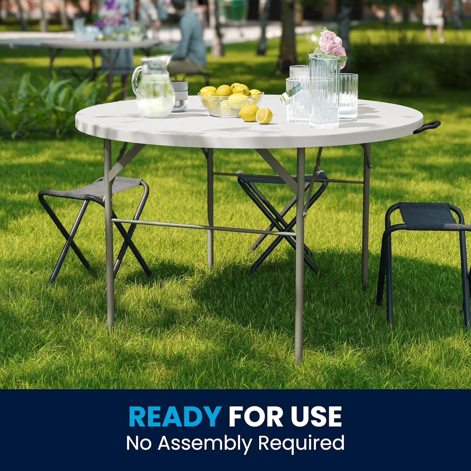 Flash Furniture Round Bi-Fold Plastic Banquet And Event Folding Table