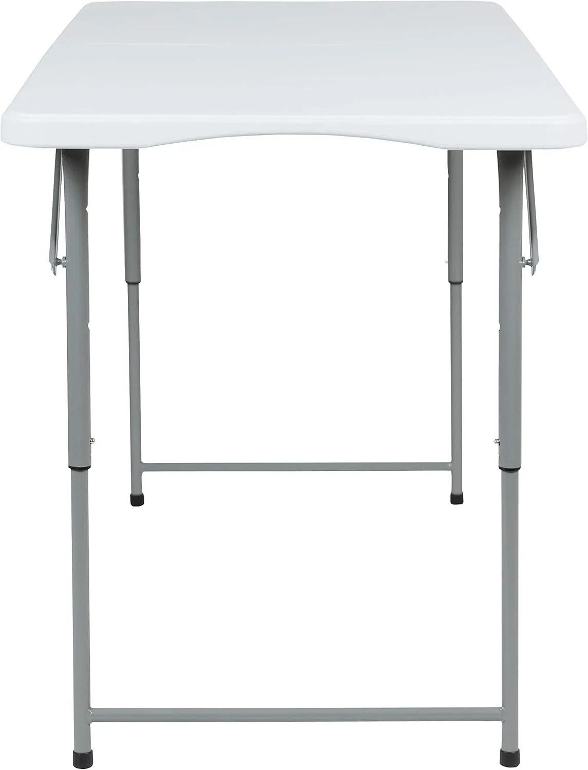 Flash Furniture Height-Adjustable Bi-Fold Plastic Folding Table With Carrying Handle, 29inH x 23-3/4inW x 47-1/2inD
