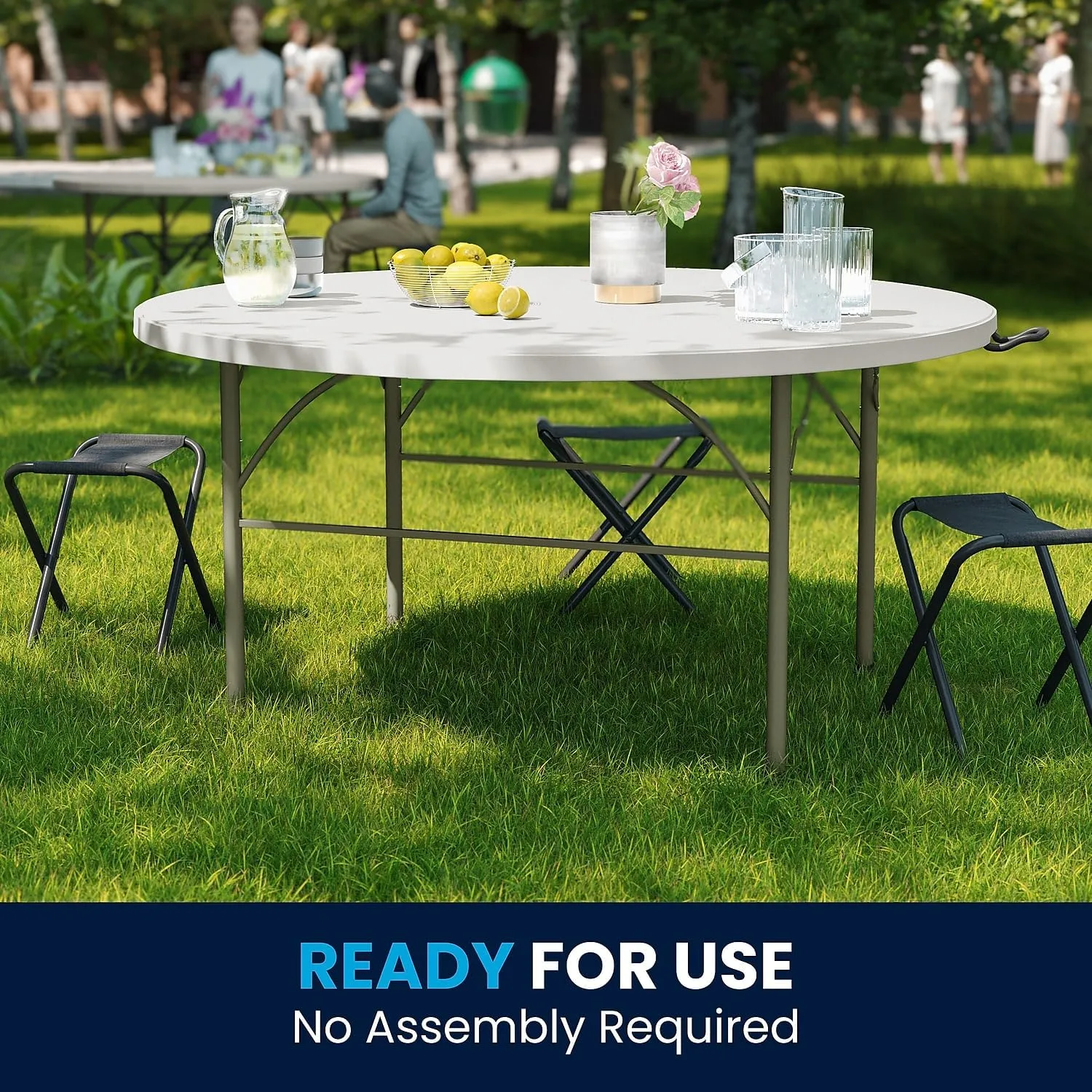 Flash Furniture Round Bi-Fold Plastic Banquet And Event Folding Table