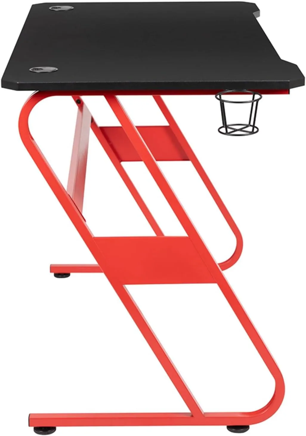 Flash Furniture 52inW Ergonomic PC Gaming Computer Desk With Cup Holder And Headphone Hook, Black/Red