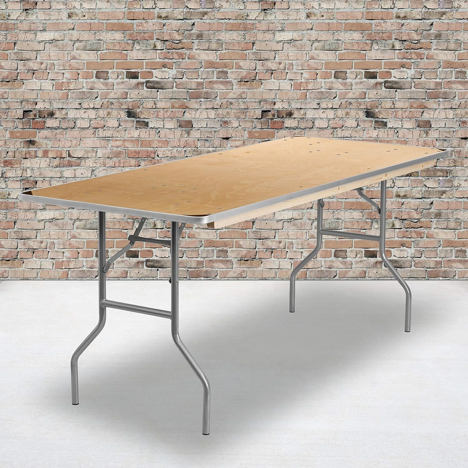 Flash Furniture Fielder 6-Foot Rectangular Birchwood Folding Banquet Table with Metal Edges and Amara 72'' x 12'' x 12''
