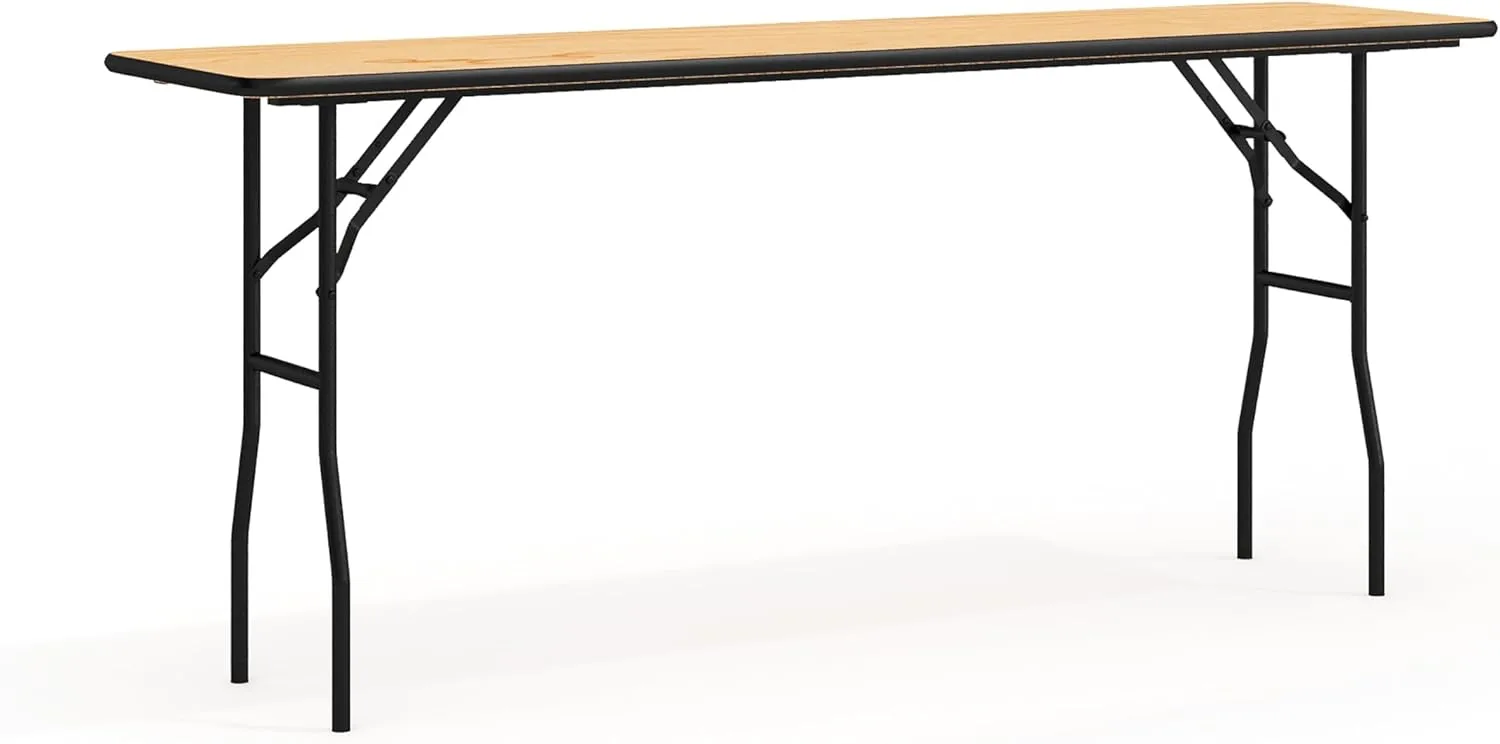 Flash Furniture Gael 6' Wood Folding Training and Event Table, Rectangular Folding Training Table with Smooth Clear Coated