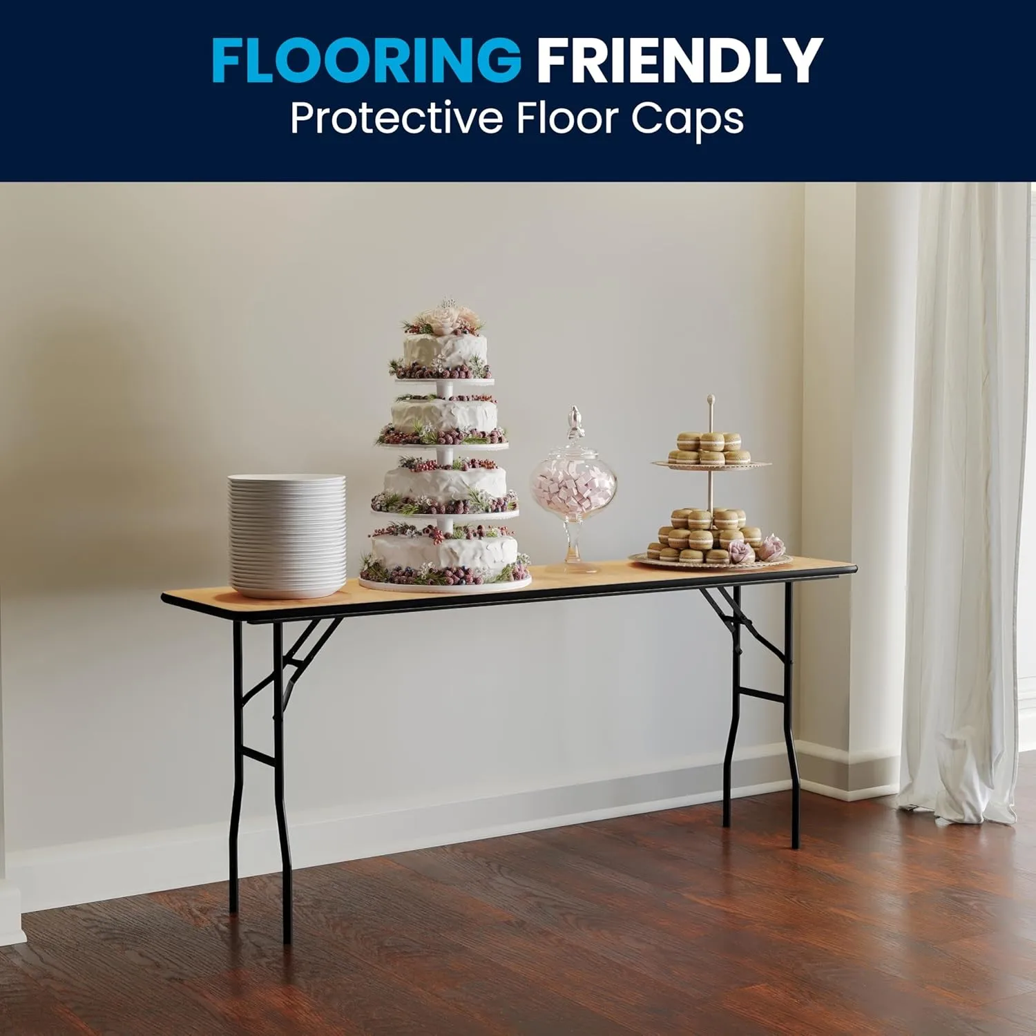 Flash Furniture Gael 6' Wood Folding Training and Event Table, Rectangular Folding Training Table with Smooth Clear Coated