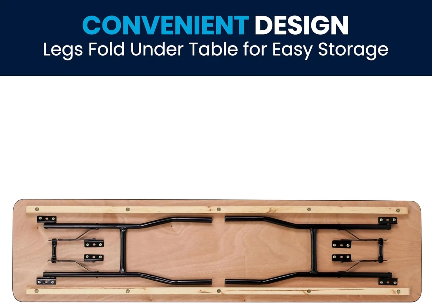 Flash Furniture Gael 6' Wood Folding Training and Event Table, Rectangular Folding Training Table with Smooth Clear Coated