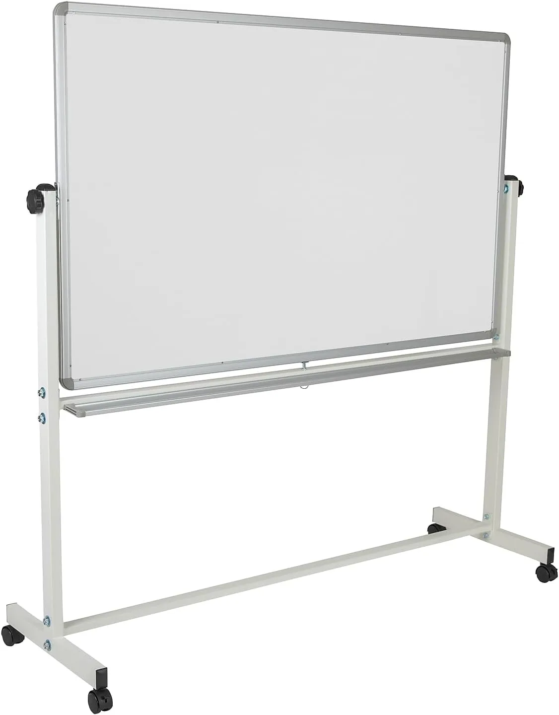 Flash Furniture HERCULES Series 64.25"W x 64.75"H Double-Sided Mobile White Board with Pen Tray