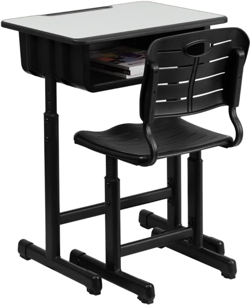 Flash Furniture Adjustable Student Desk and Chair Set for Classrooms or Remote Learning