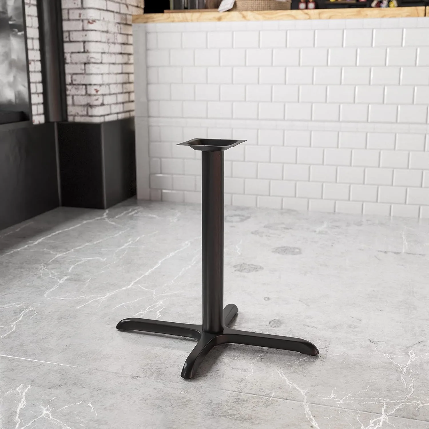 Flash Furniture Beverly 23.75" x 30" Restaurant Table X-Base with 3" Diameter Table Height Column