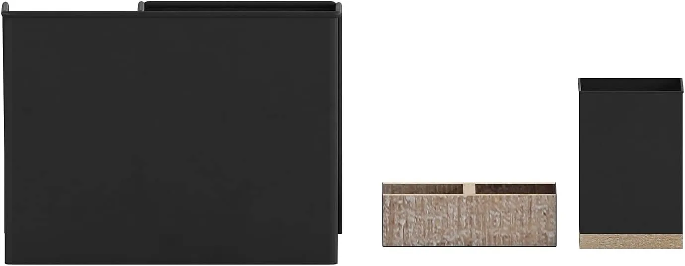 Flash Furniture Comerford 3-Piece Metal and Wood Organizer Set