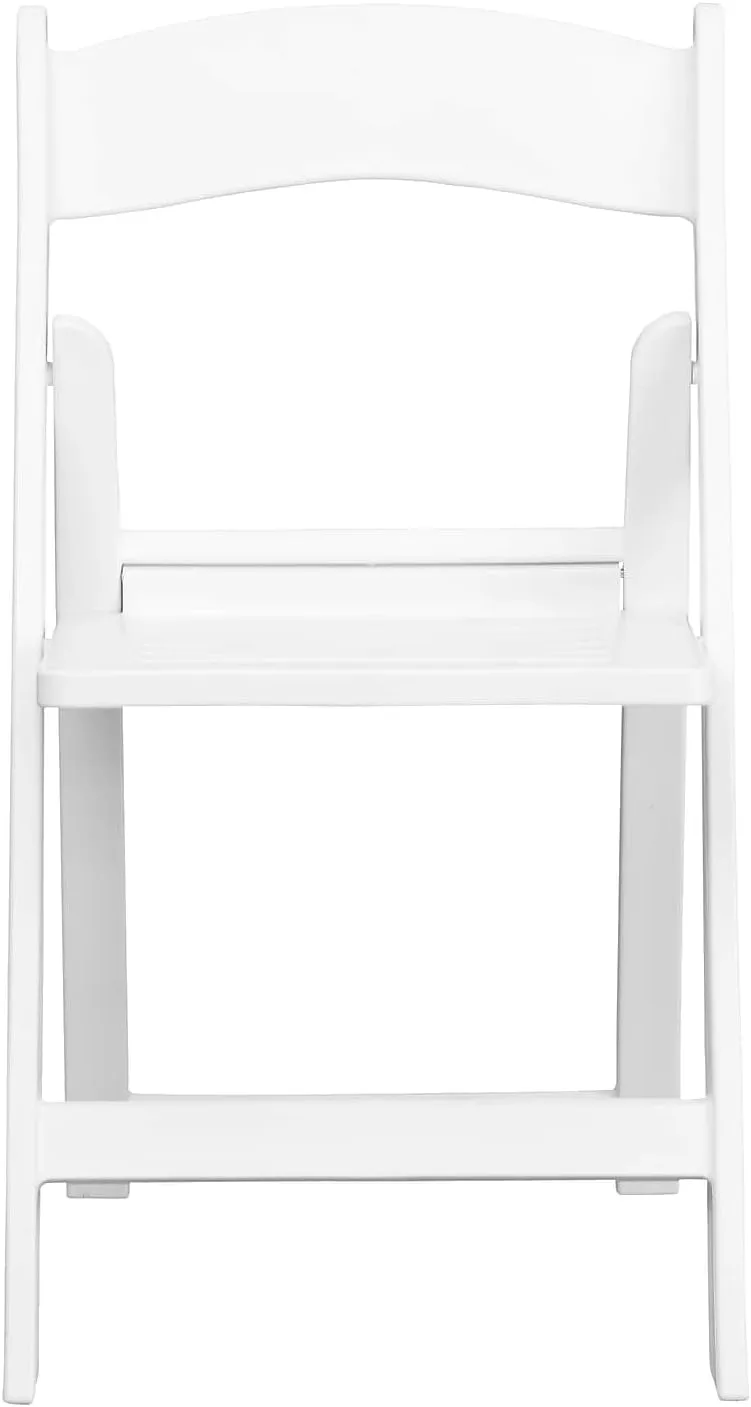 Flash Furniture HERCULES Series 1000-lb Capacity Resin Folding Chairs With Slatted Seats, White, Set Of 2 Chairs