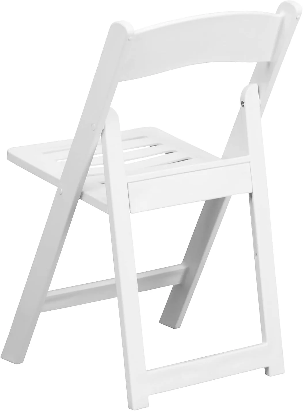 Flash Furniture HERCULES Series 1000-lb Capacity Resin Folding Chairs With Slatted Seats, White, Set Of 2 Chairs