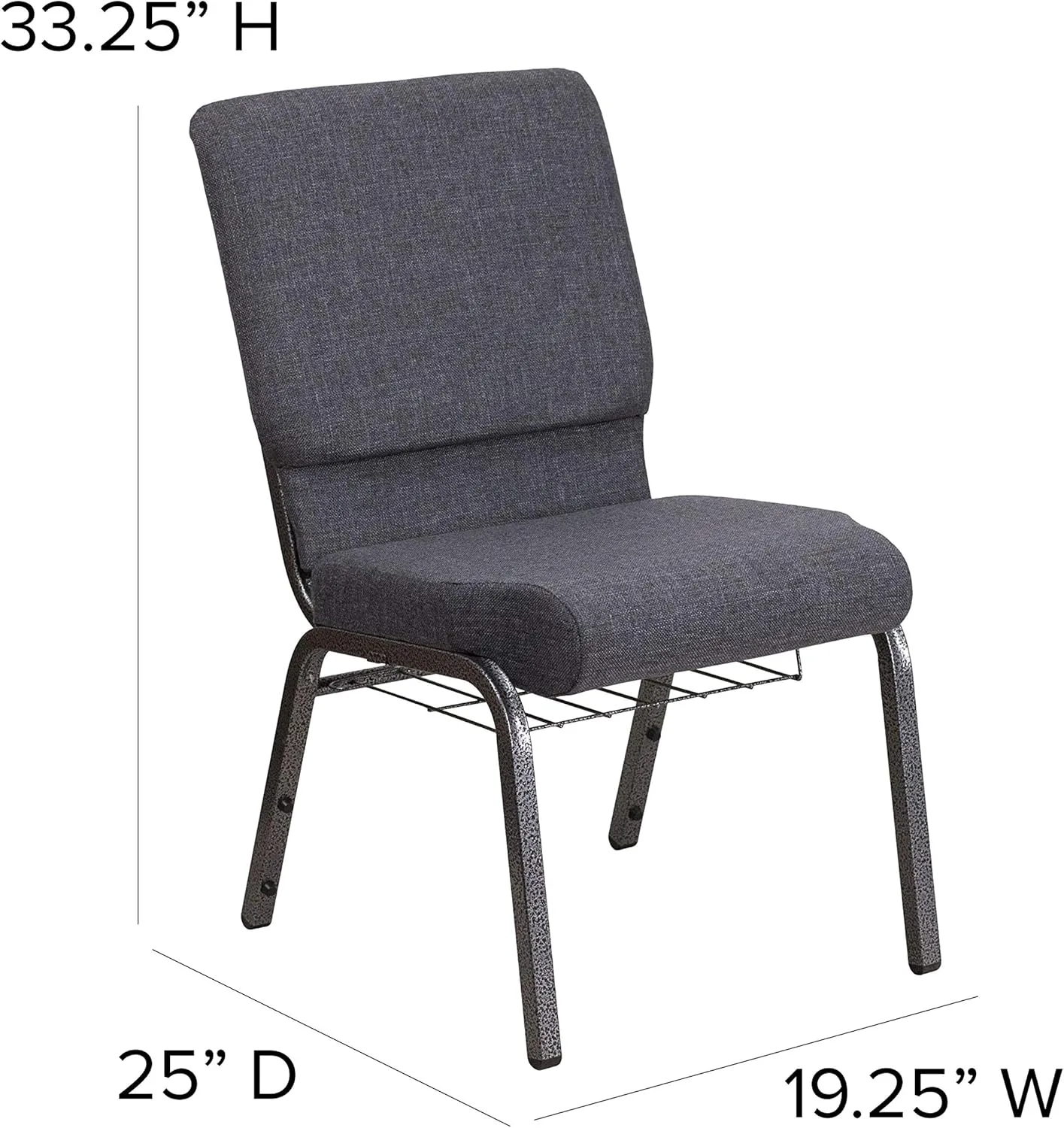 Flash Furniture HERCULES Series 18.5''W Church Chair with Book Rack