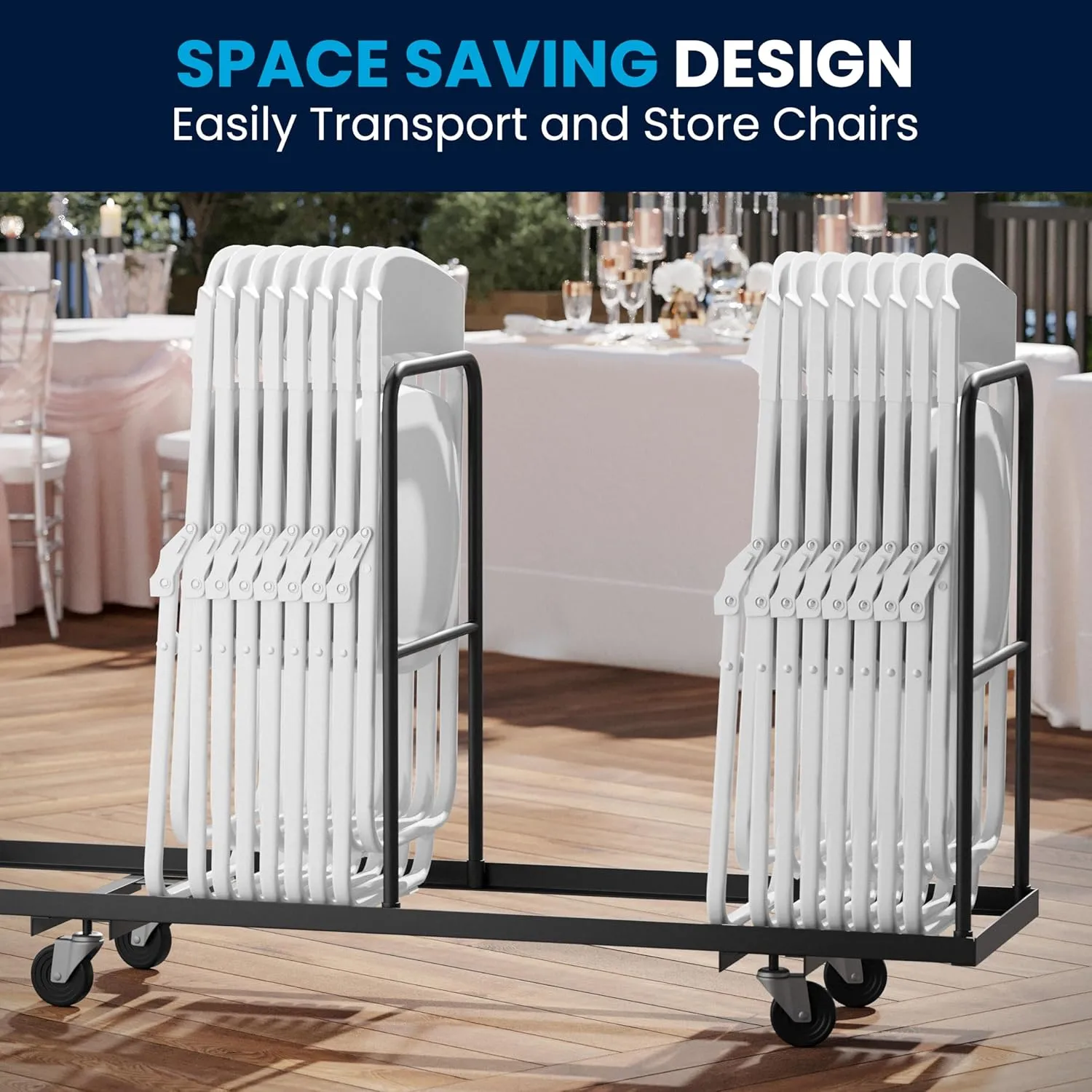 Flash Furniture HERCULES Series 500 lb. Capacity Heavy Duty Plastic Folding Chair with Built-in Ganging Brackets