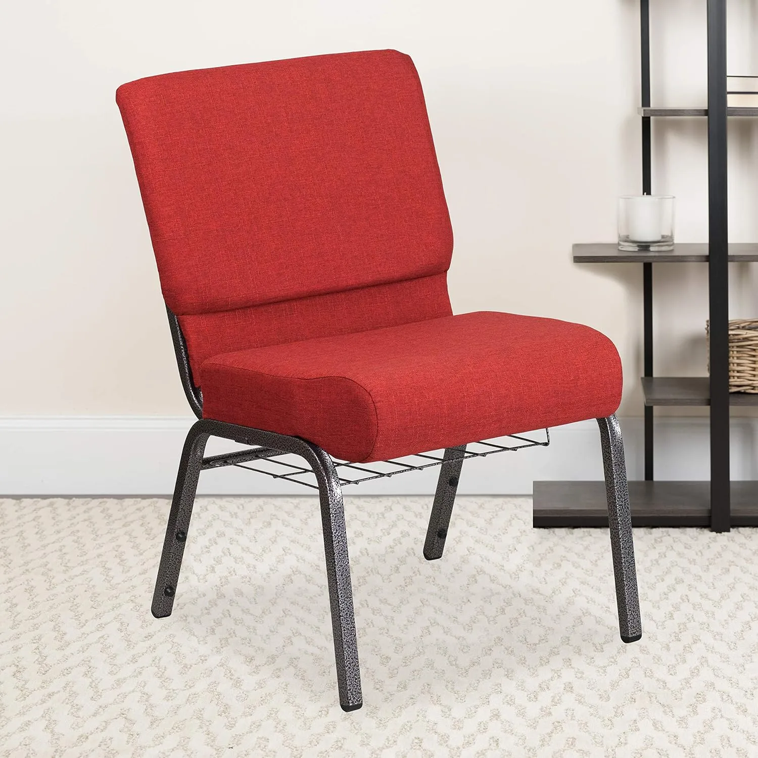 Flash Furniture HERCULES Series 21''W Padded Church Chair with Book Rack