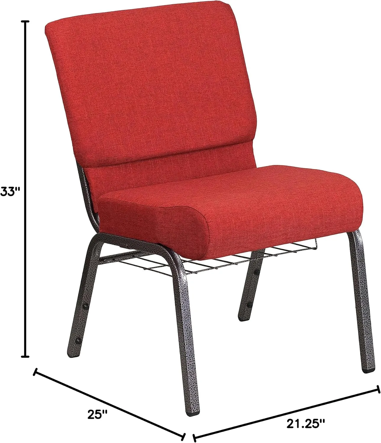 Flash Furniture HERCULES Series 21''W Padded Church Chair with Book Rack