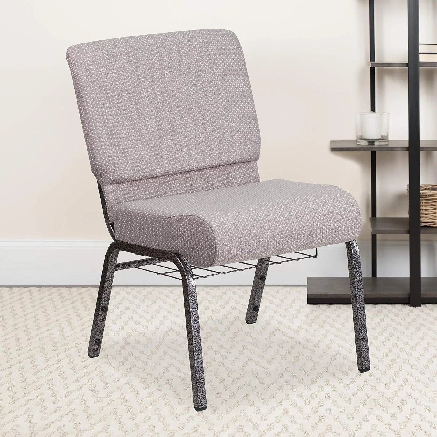 Flash Furniture HERCULES Series 21''W Padded Church Chair with Book Rack
